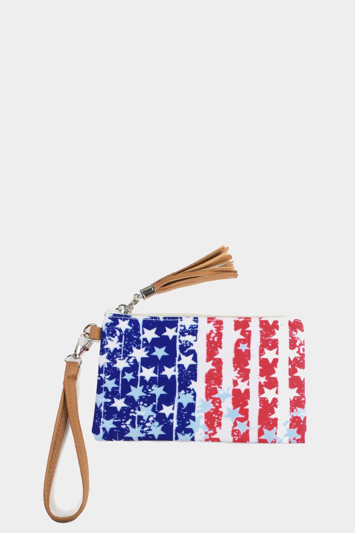 AMERICAN FLAG WALLET W WRISTLET