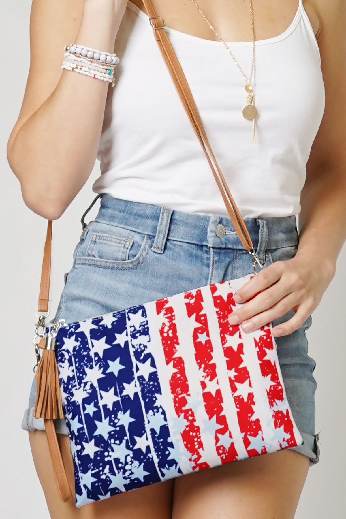 AMERICAN FLAG CROSSBODY/CLUTCH BAG