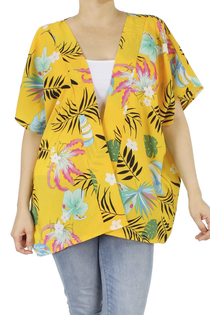 FLORAL PRINT KIMONO VEST