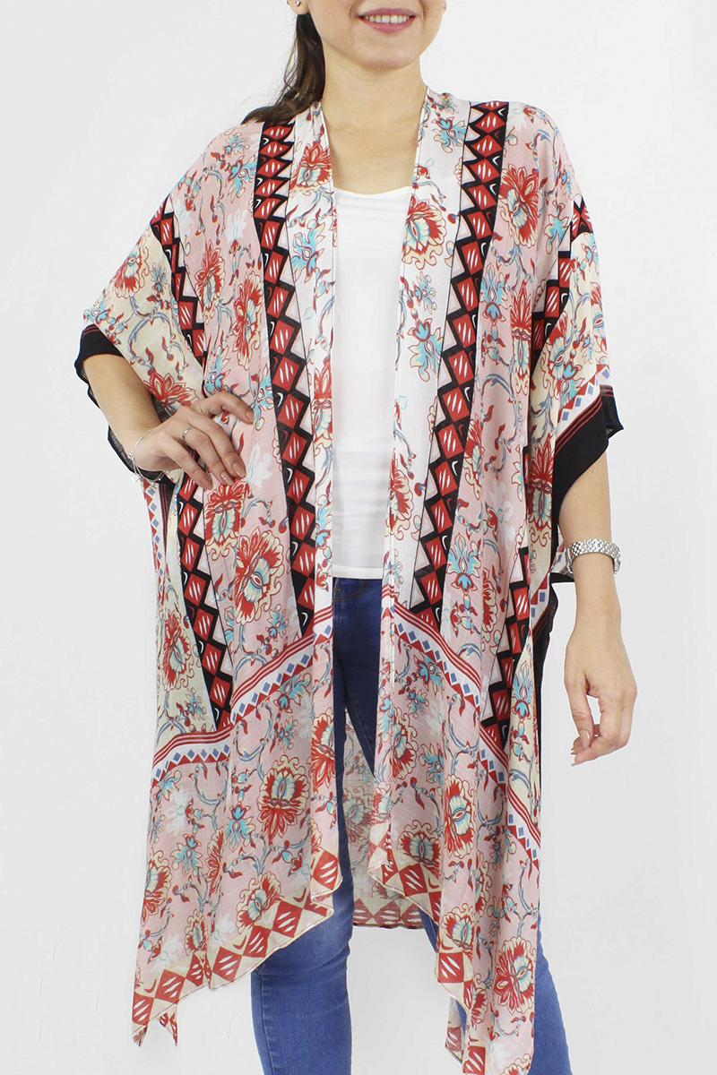FASHION FLOWER PRINT KIMONO