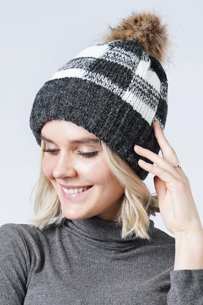 FASHION BLOCK POM POM BEANIES