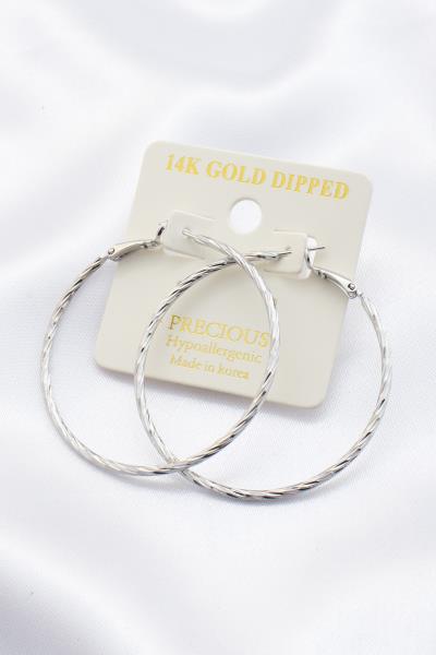 TWISTED 14K GOLD DIPPED HOOP EARRING
