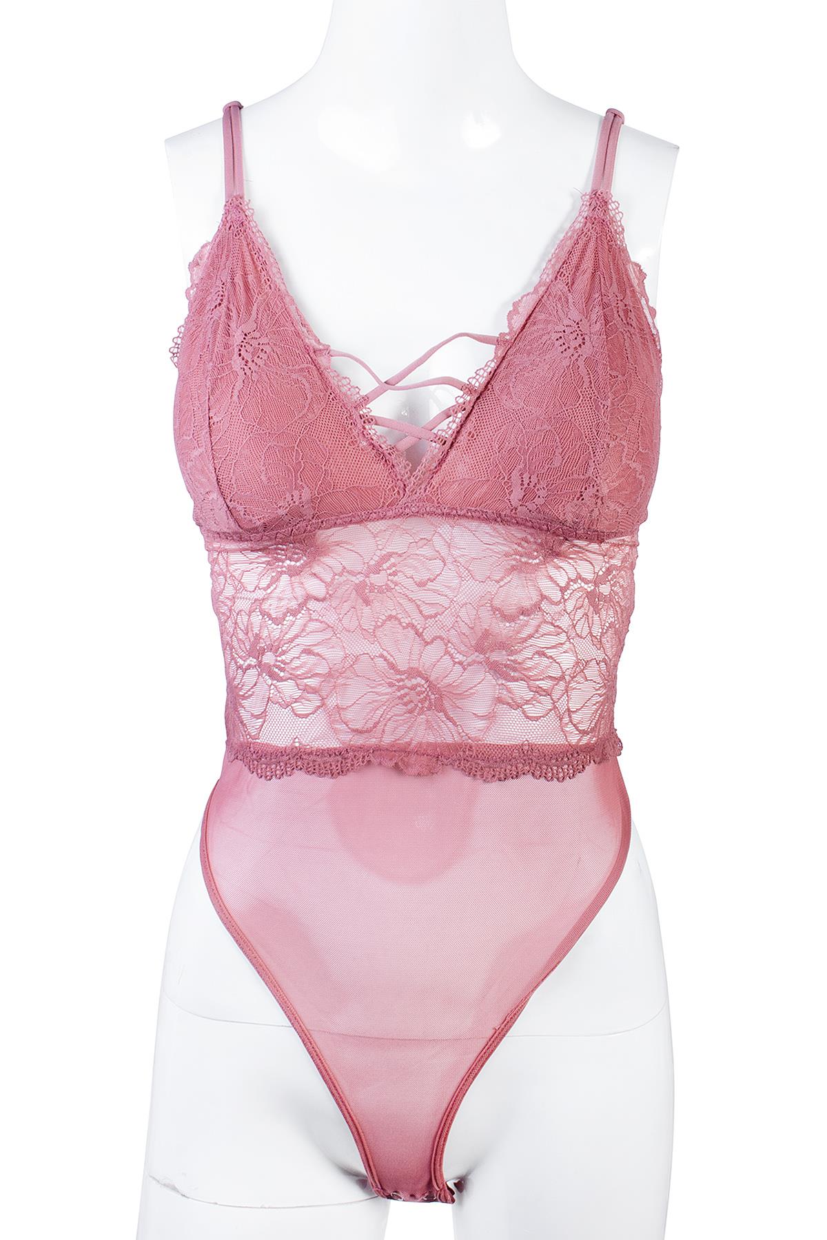 FLORAL TEXTURE DESIGN LINGERIE BODY SUIT