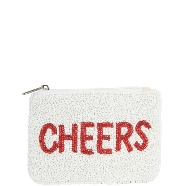 CHEERS BEAD SEED BEADED  ZIPPER BAG