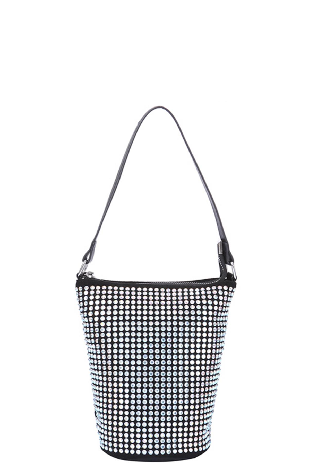 FASHION RHINESTONE HANDLE TOTE BAG