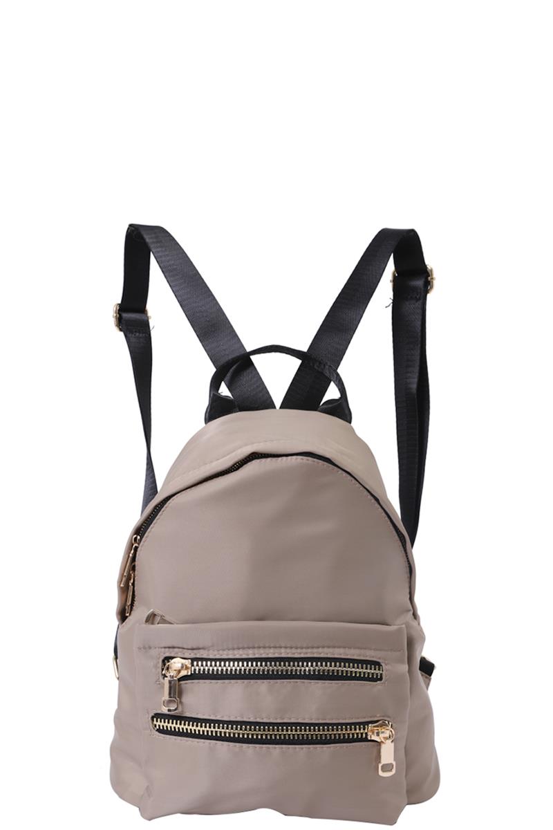 SMOOTH NYLON LIKE DESIGN ZIPPER BACKPACK