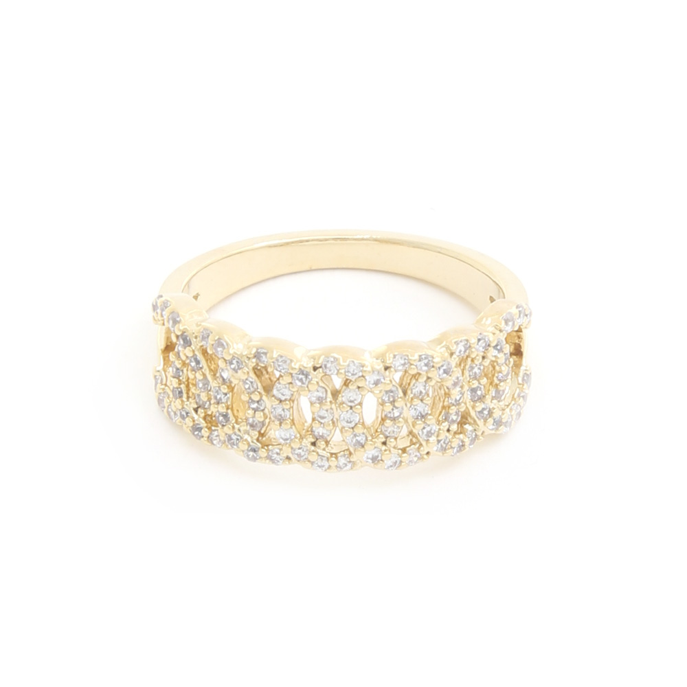 SODAJO CZ GOLD DIPPED CIRCLE LINK EARRING