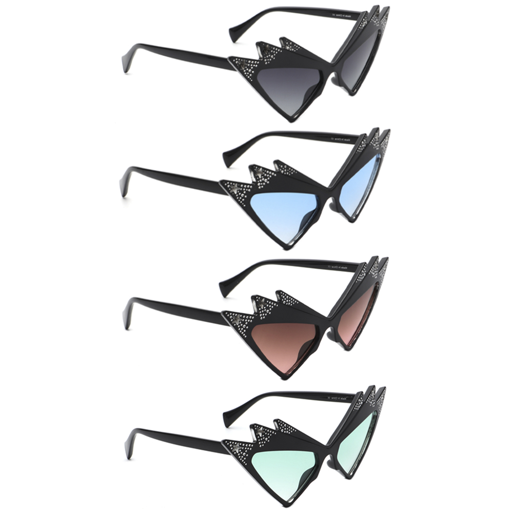 STYLISH SPIKE CAT EYE SUNGLASSES 1DZ