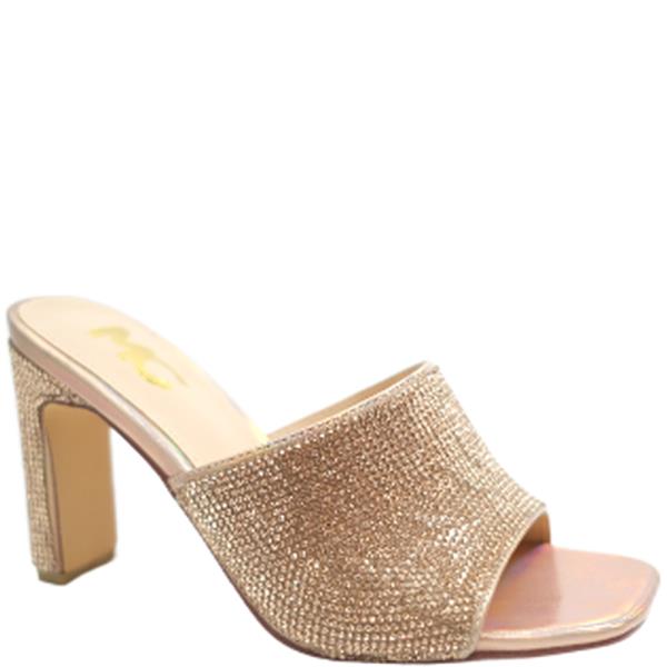RHINESTONE SLIDE OPEN WIDE HEEL 12 PAIRS