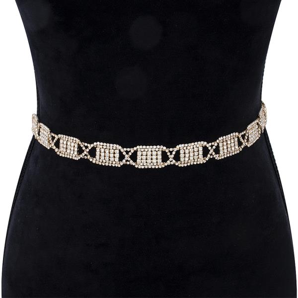 RHINESTONE PATTERN DESIGN HOOK BELT