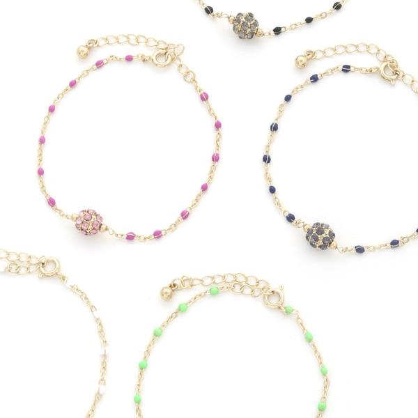 RHINESTONE BALL BEADED BRACELET