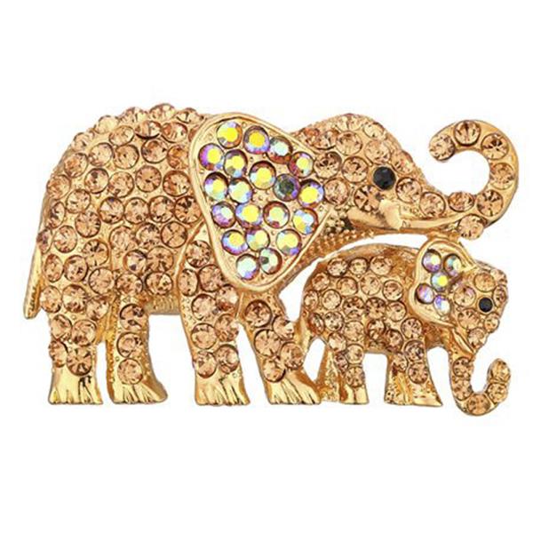 RHINESTONE ELEPHANT BROOCH PIN