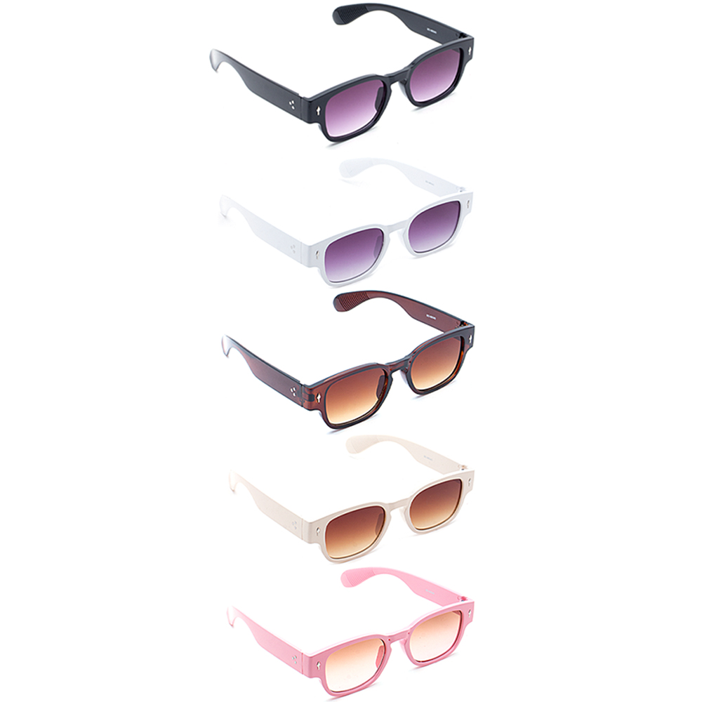 ROUND STUD DESIGN SQUARE SUNGLASSES 1DZ