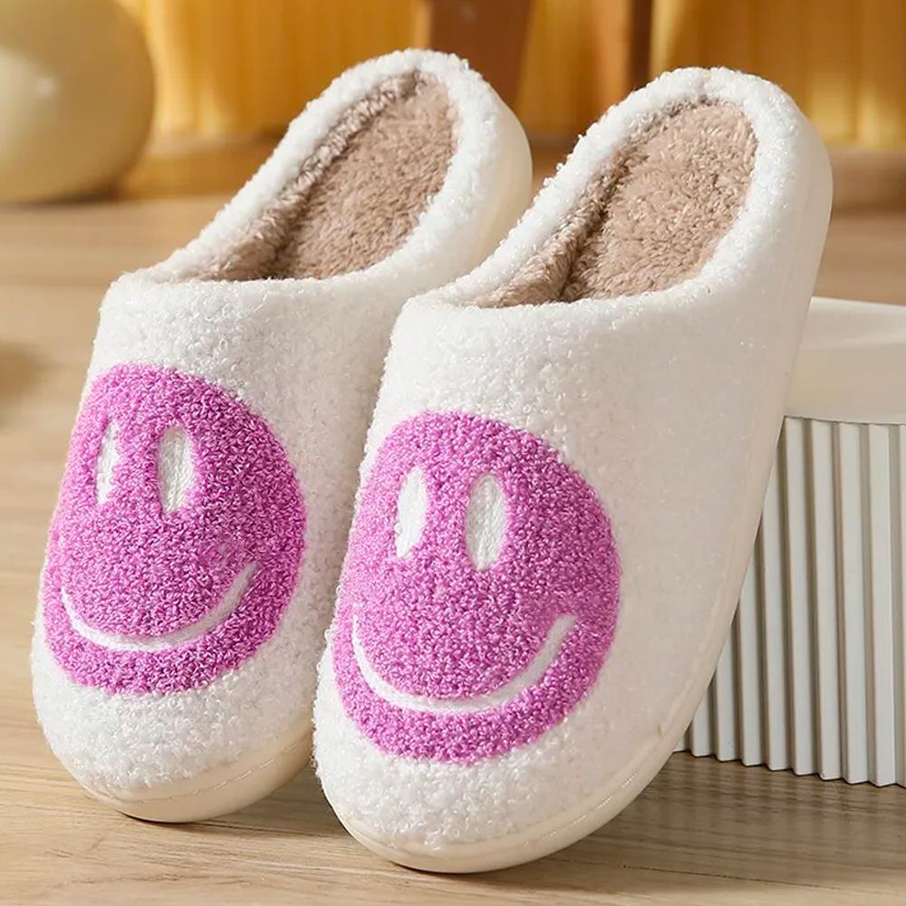HAPPY FACE FLUFFY COZY HOME SLIPPER
