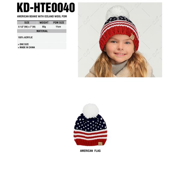 CC AMERICAN BEANIE WITH ICELAND WOOL POM