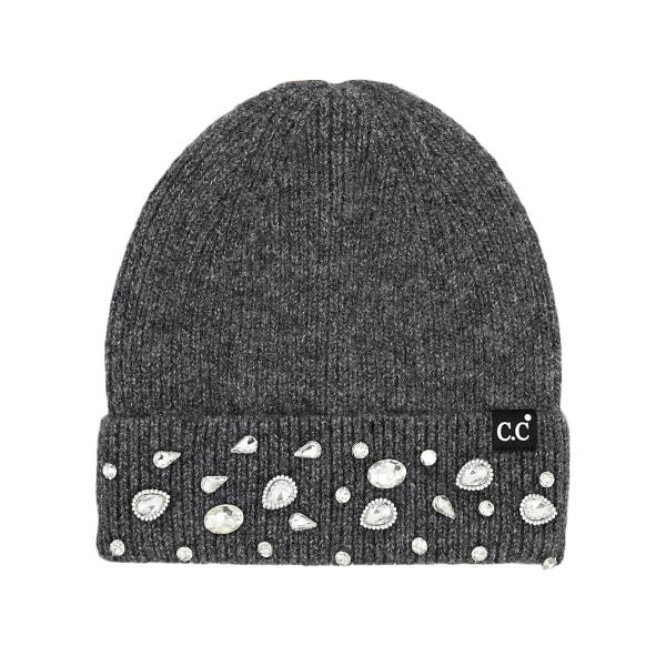 CC RHINESTONE CHARM BEANIE