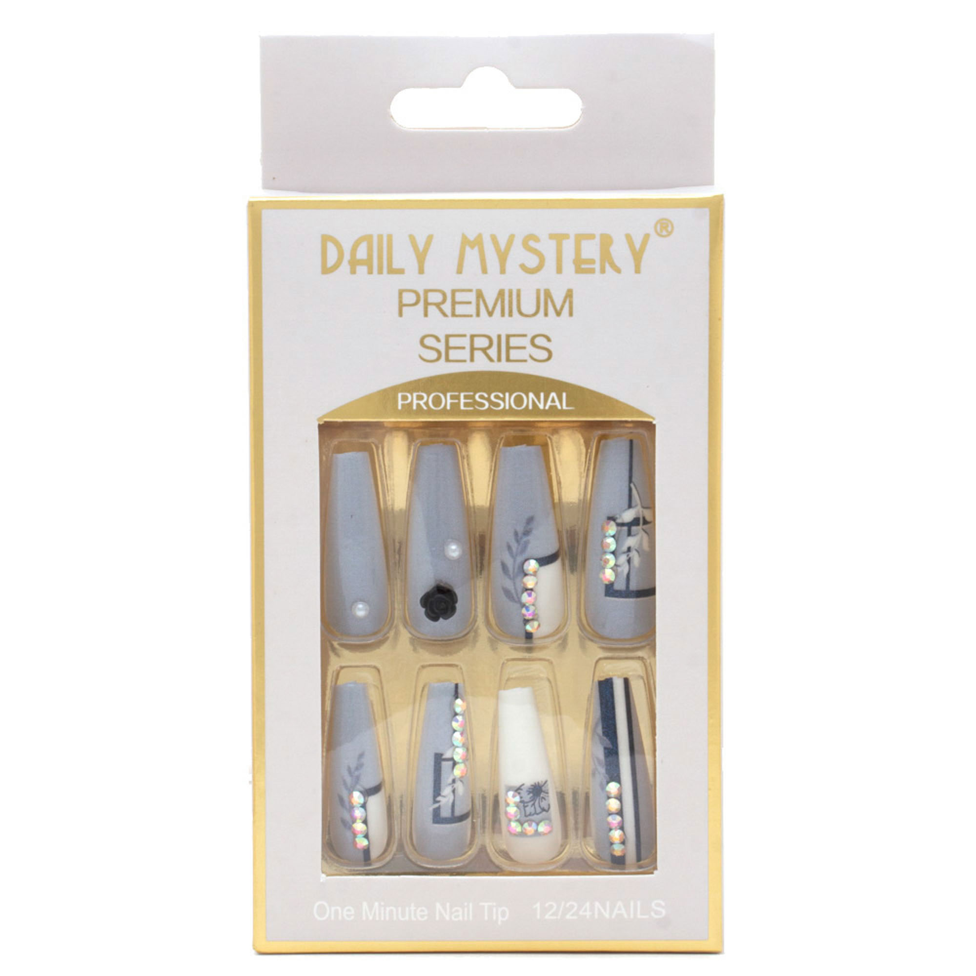 RHINESTONE PATTERN NAIL TIPS