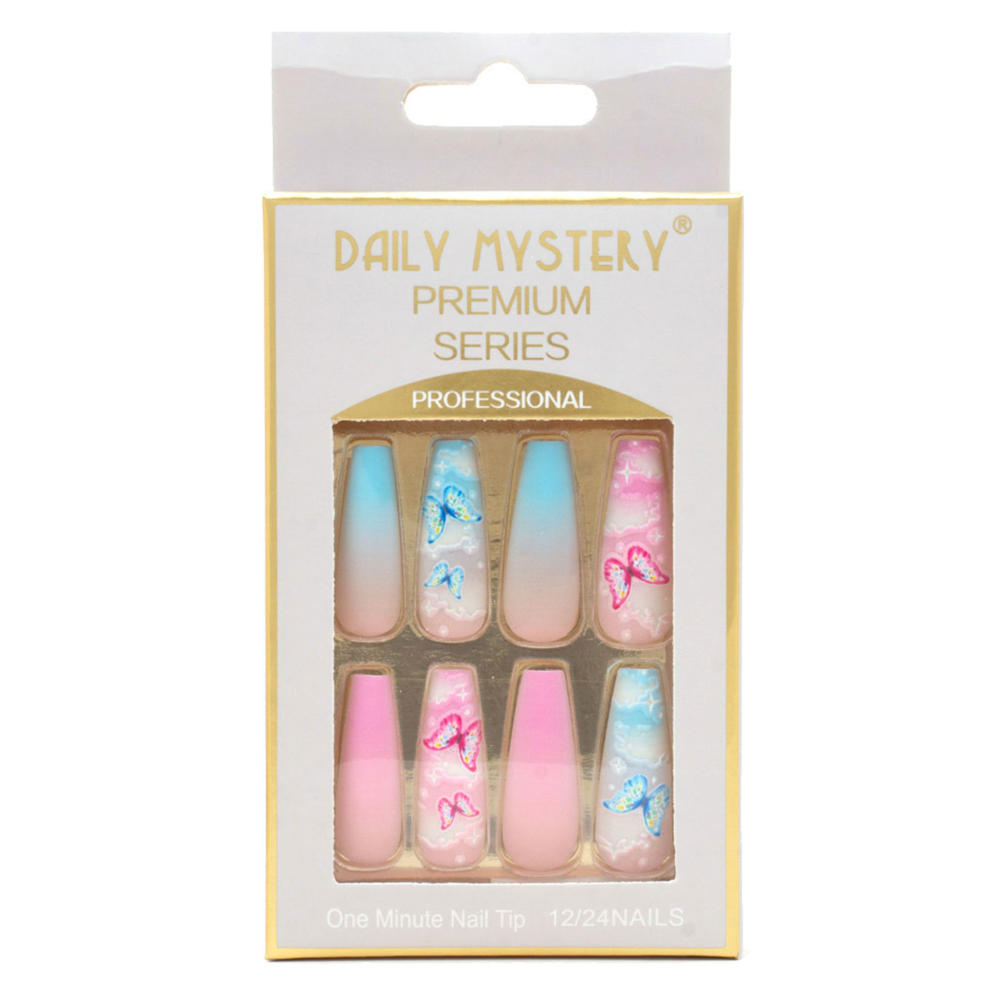 BUTTERFLY PATTERN NAIL TIPS