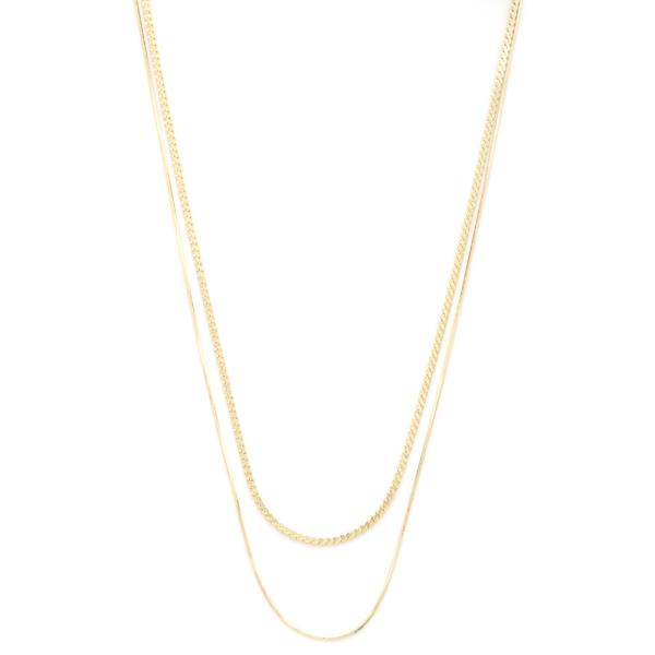 SODAJO WHEAT LINK LAYERED GOLD DIPPED NECKLACE