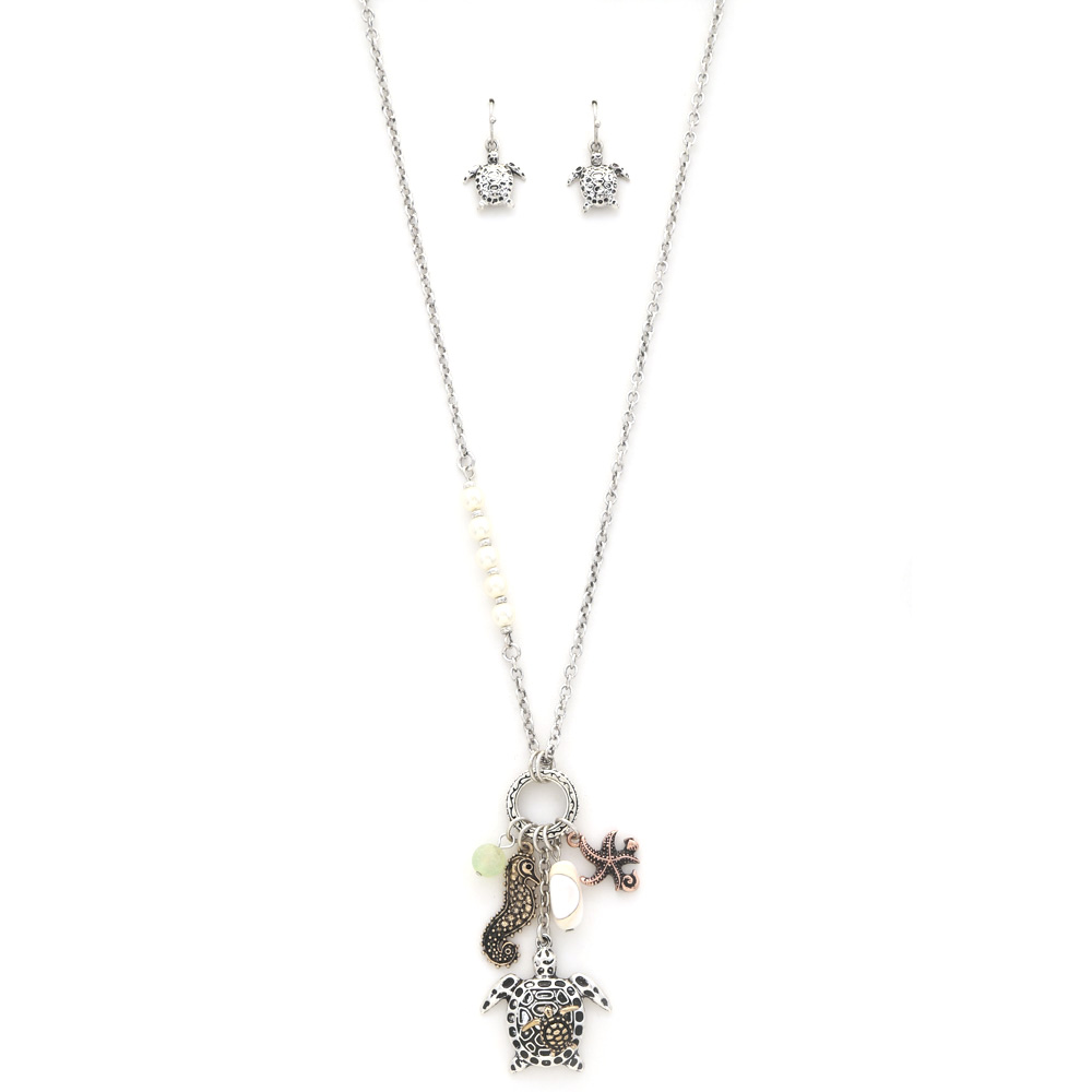 SEA TURTLE SEA CREATURES CHARM NECKLACE