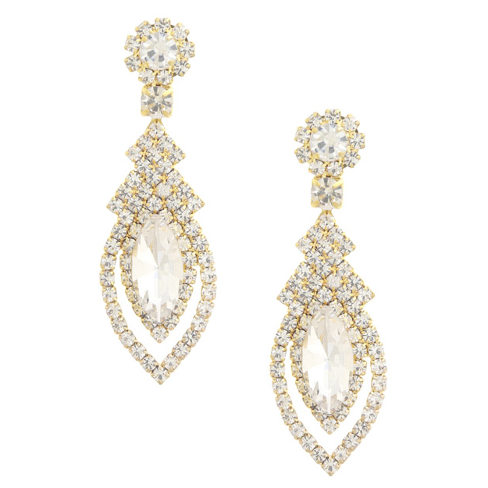 MARQUISE RHINESTONE DANGLE EARRING