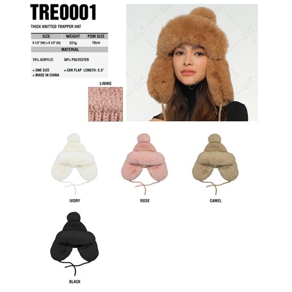 CC THICK KNITTED TRAPPER HAT