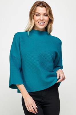 JT-5002-6 NOT YOUR CASUAL TOP TEAL