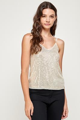 RT-2894-6 SEQUIN TOP CHAMPAGNE