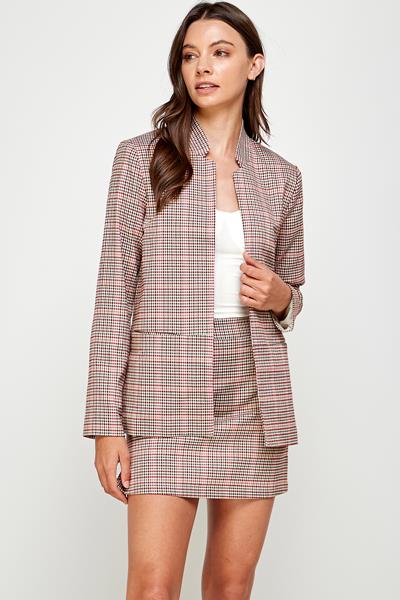 TJ-9709-6 COLLARLESS OPEN BLAZER MULTI