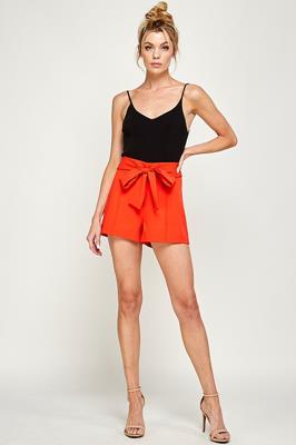 TP-9447-6 TIE FRONT SHORTS TOMATO