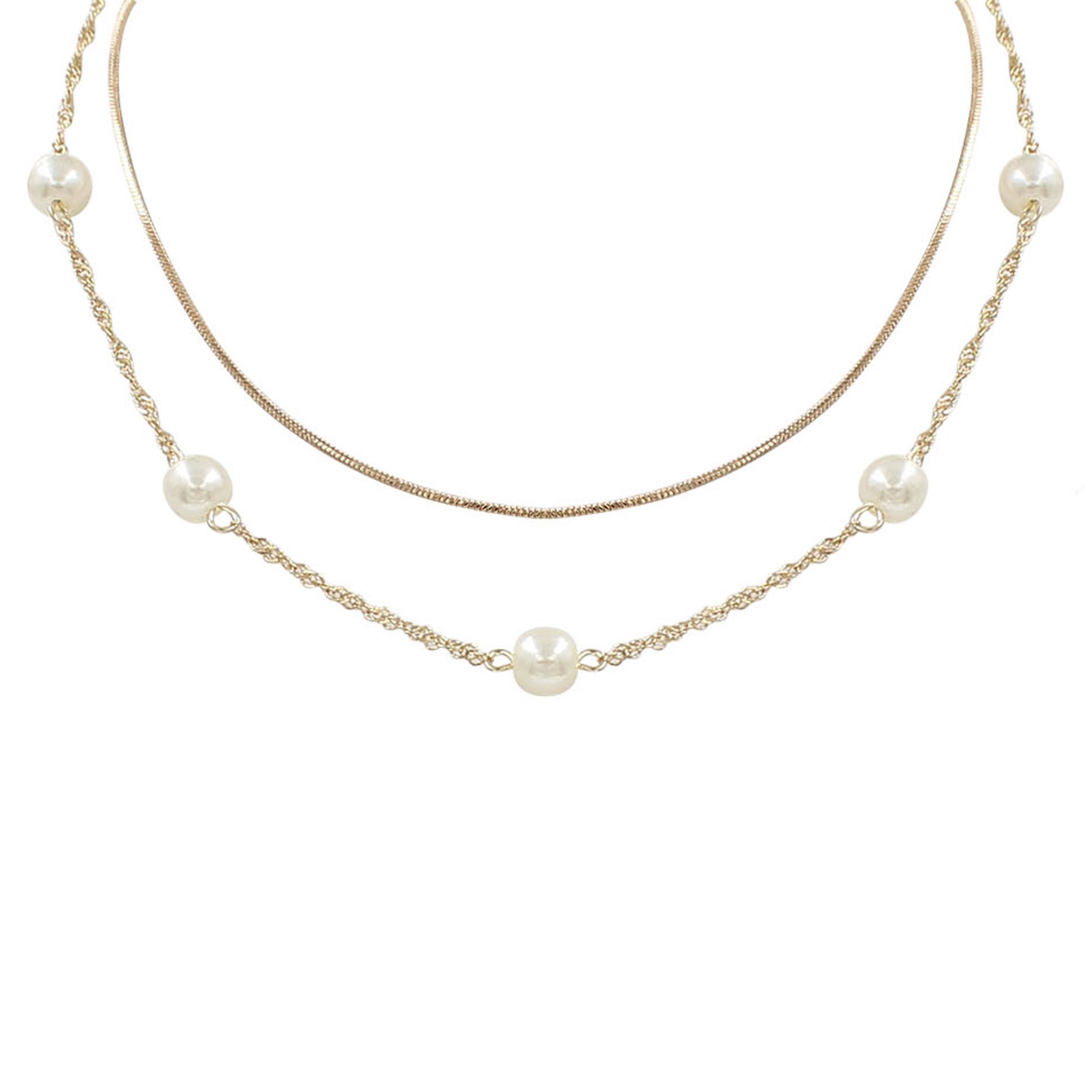 BASIC PEARL LAYERED NECKLACE