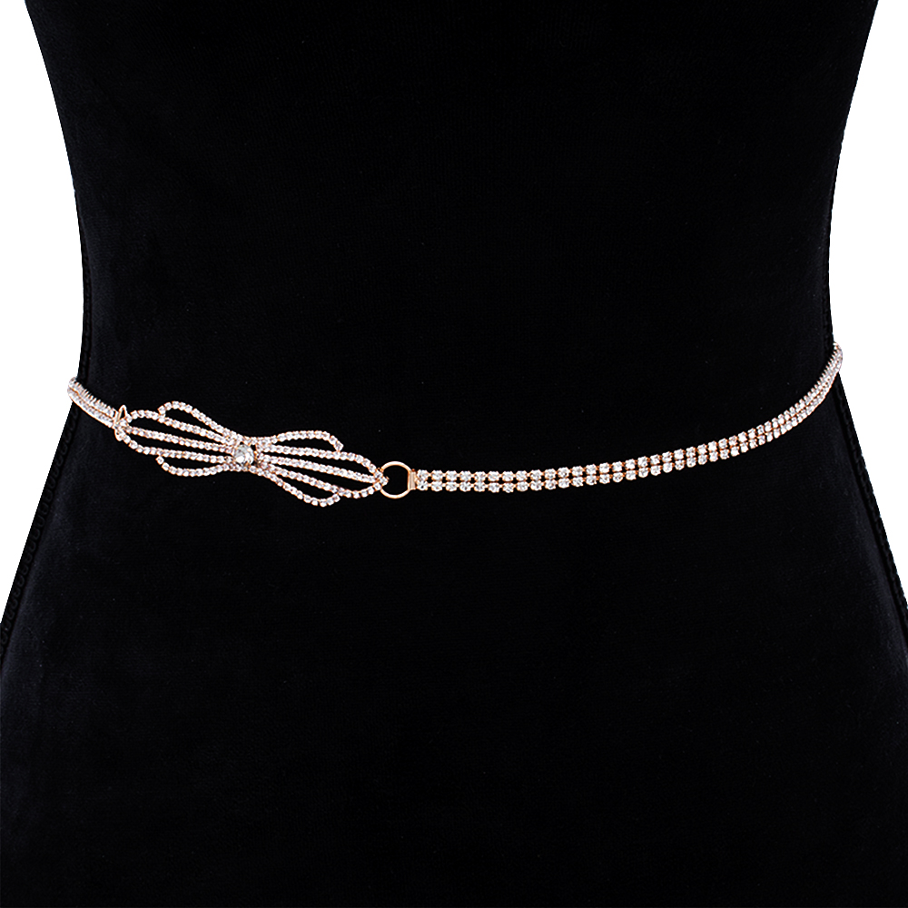 RHINESTONE DESIGN SHAPE HOOK BELT