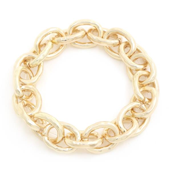 HAMMERED METAL CIRCLE LINK BRACELET