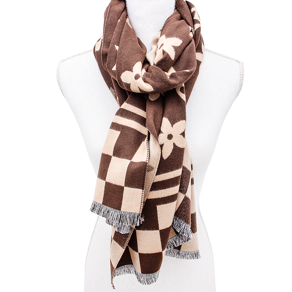 FLORAL CHECKER PATTERN DESIGN SCARF