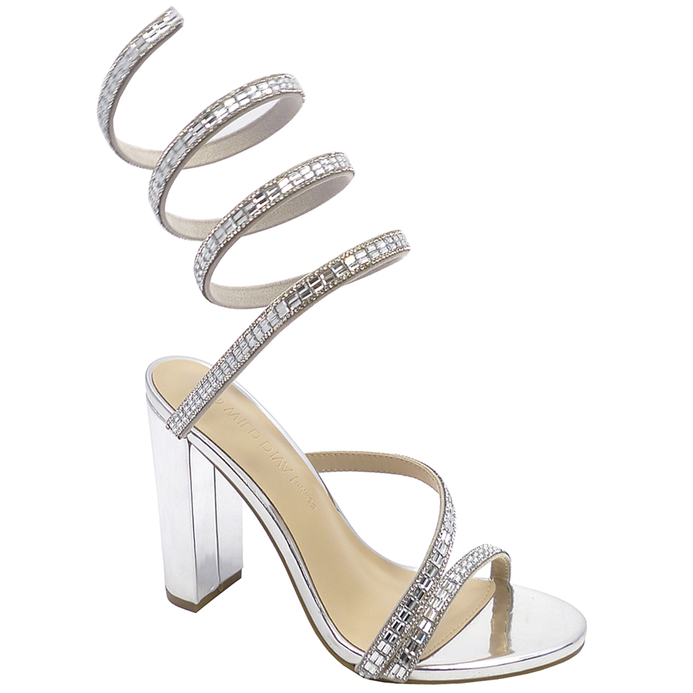 RHINESTONE LEGWRAP CLEAR HEEL 12 PAIRS