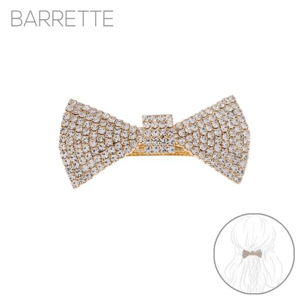 RHINESTONE BOW BARRETTE