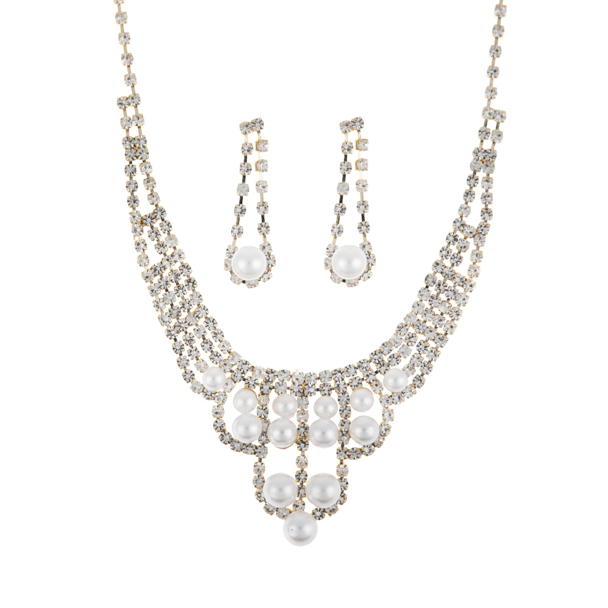 LOOP PEARL SET NECKLACE AND EARRING