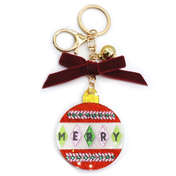 CHRISTMAS "MERRY" ORNAMENT KEYCHAIN