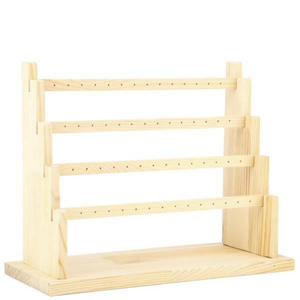 WOODEN 4 BAR EARRING DISPLAY