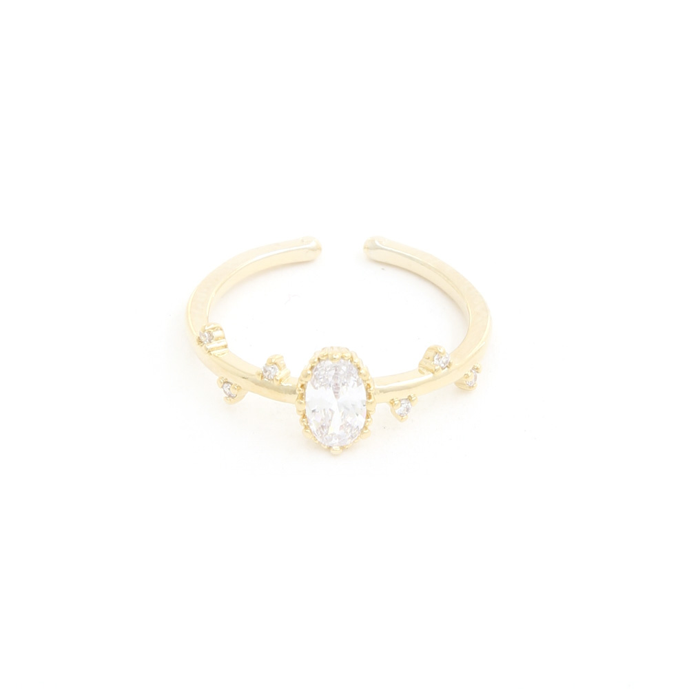SODAJO CZ OVAL GOLD DIPPED ADJUSTABLE RING