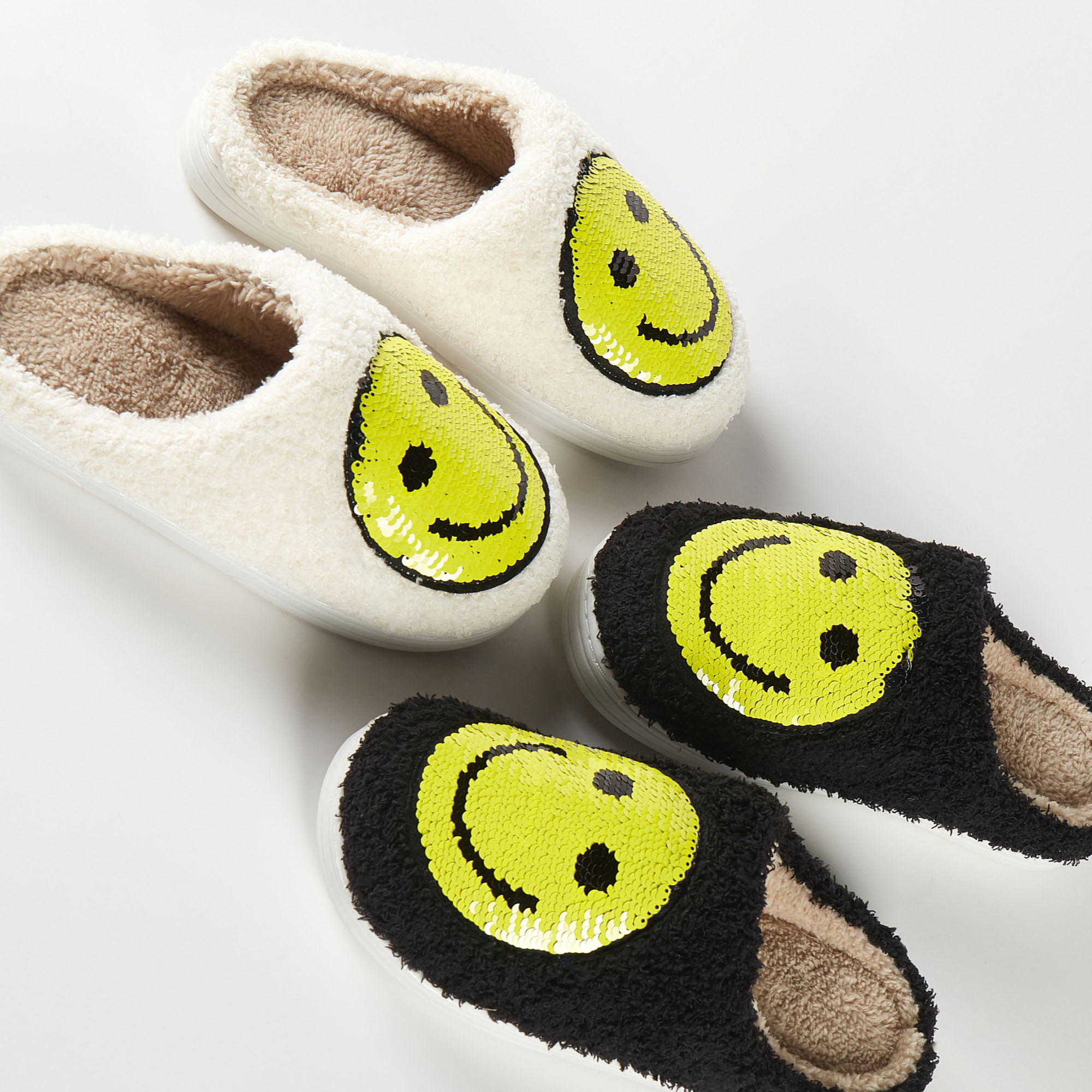 SEQUIN TWO FACE SLIPPER HOME SHOES - L SIZE