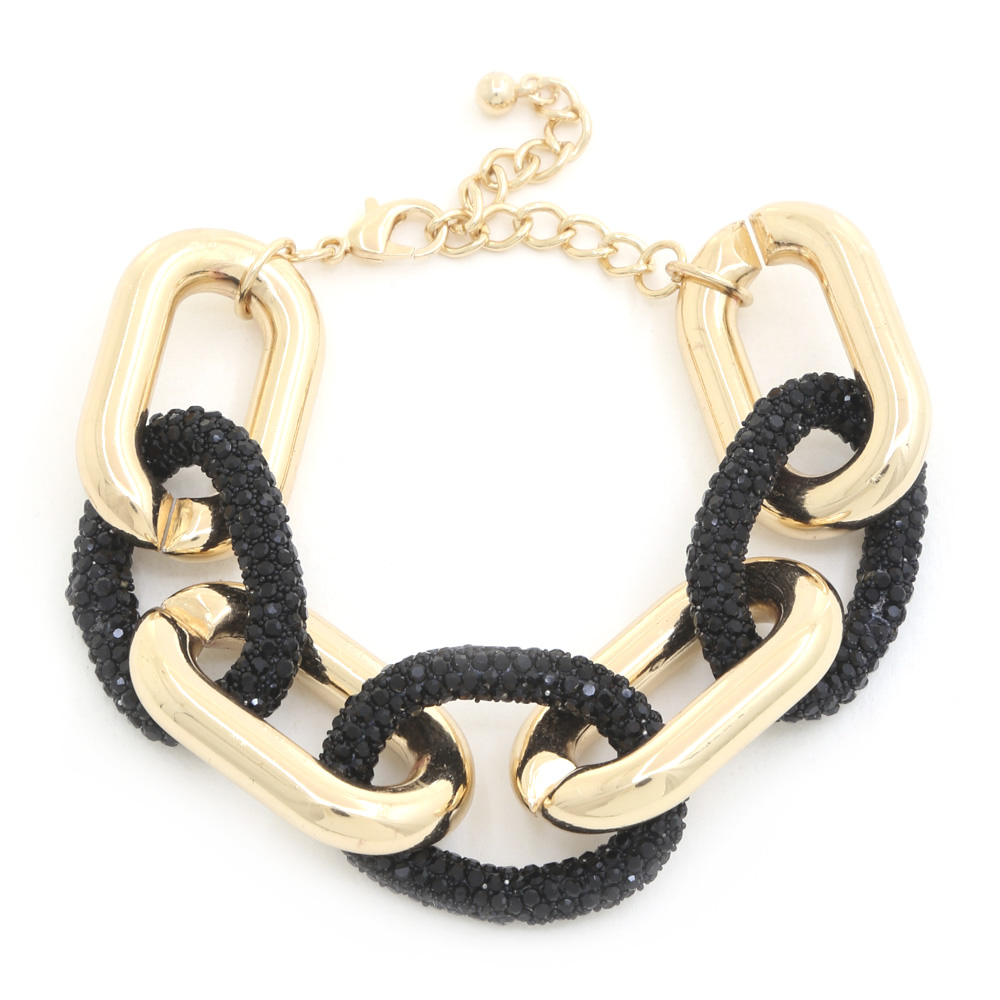 RHINESTONE OVAL LINK BRACELET