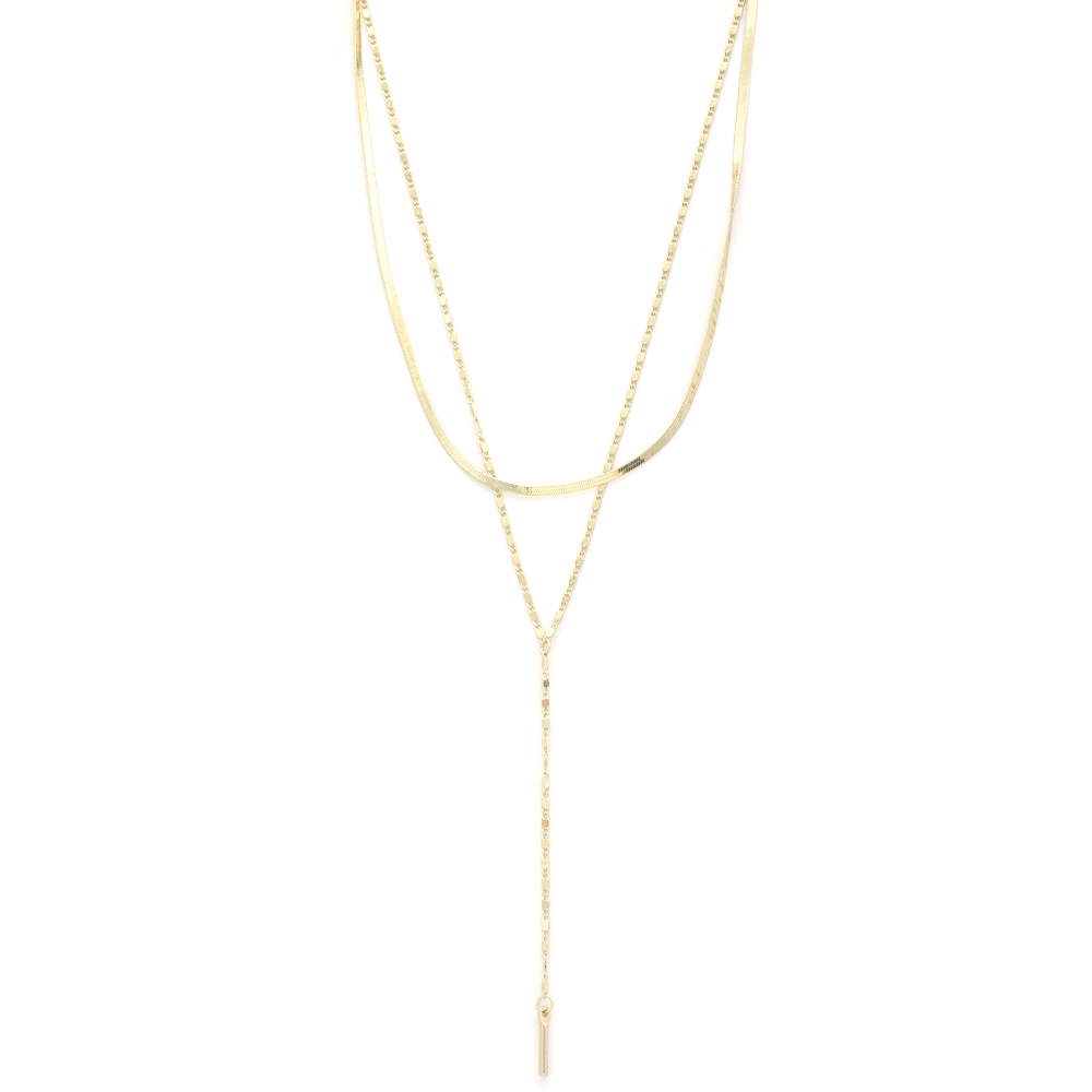 FLAT SNAKE LINK Y SHAPE NECKLACE