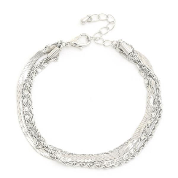 FLAT SNAKE LINK METAL BRACELET