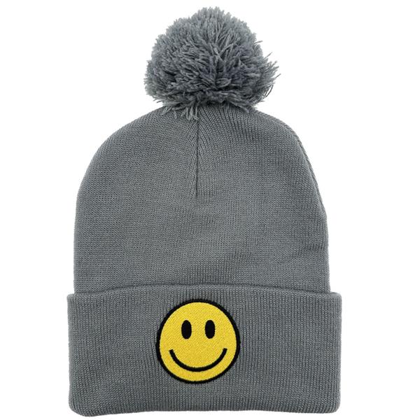 HAPPY FACE POM POM BEANIES