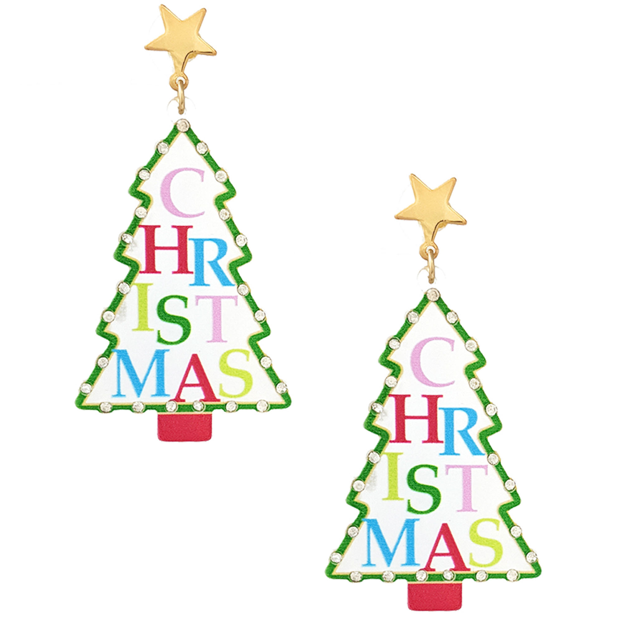 CHRISTMAS TREE DANGLE EARRING
