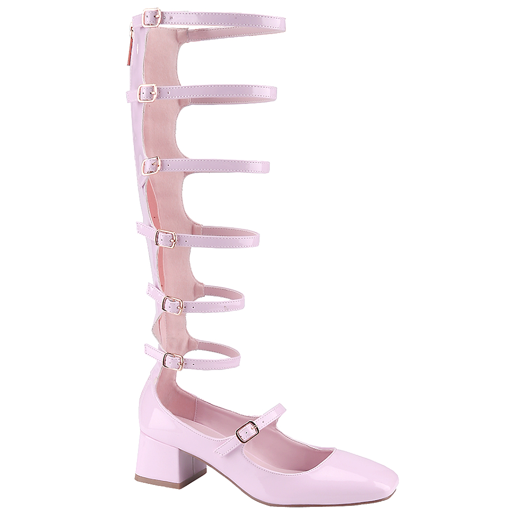 MULTI BUCKLE LAYER UP LEG SLIDE HEEL PLATFORM 12 PAIRS