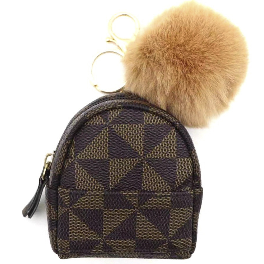 TANGLE PATTERN POM POM MINI BAG KEYCHAIN