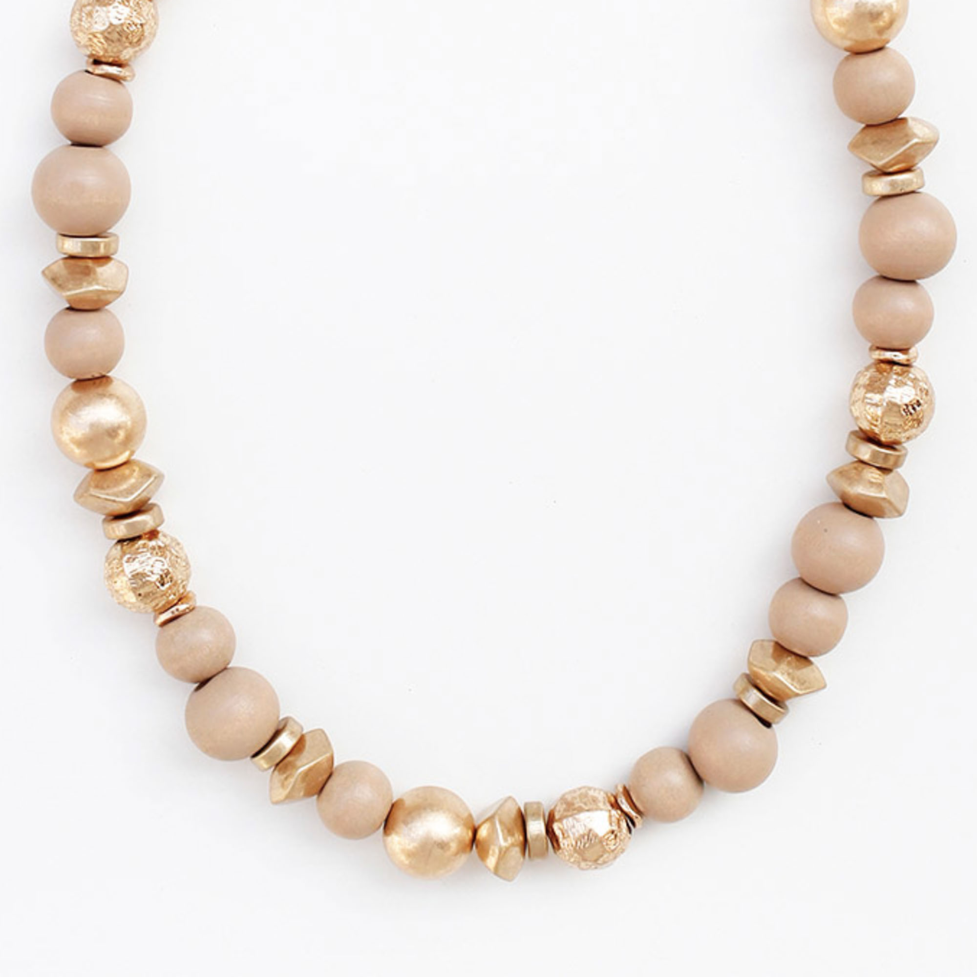 WOOD BALL BEAD NECKLACE