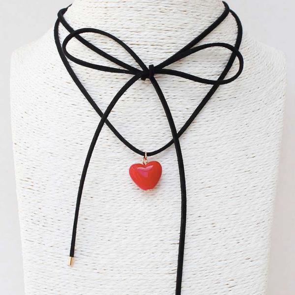 HEART PENDANT WRAP CHOKER